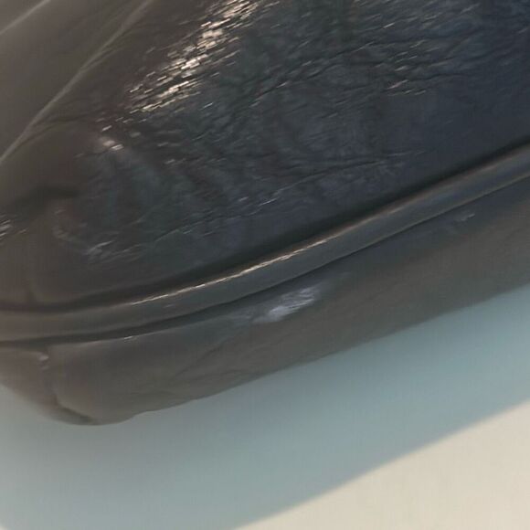 Roberto Cavalli Zip Top Pouch Bag Brown Leather Small Minimalist - Picture 9 of 14